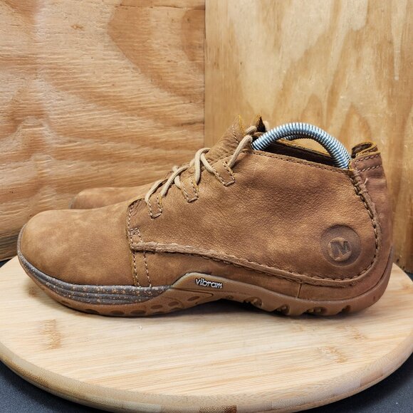 Merrell Apollo Autumn Mens Tan Suede Mid Chukka Vibram Ankle Boots Size 8.5 - Picture 4 of 9